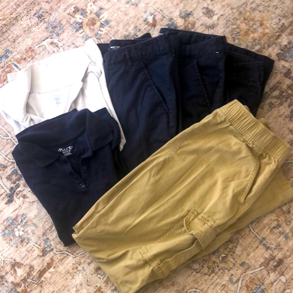 6 item set of Girls Uniform apparel size 8 Navy White Khaki